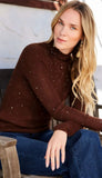 Rhinestone Mock Neck Sweater
