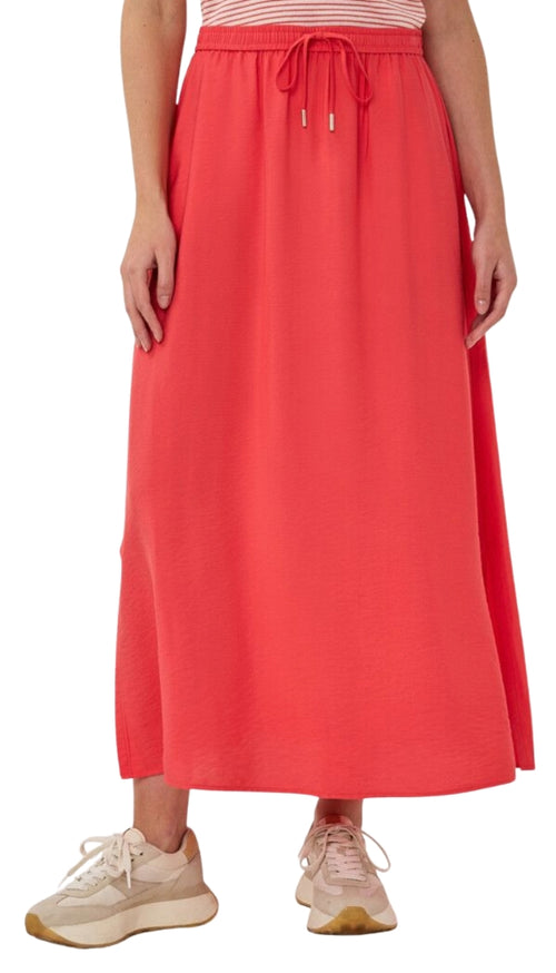 Crinkle Long Elastic Waist Skirt