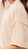 Lofty Elbow Sleeve Crew Neck Sweater