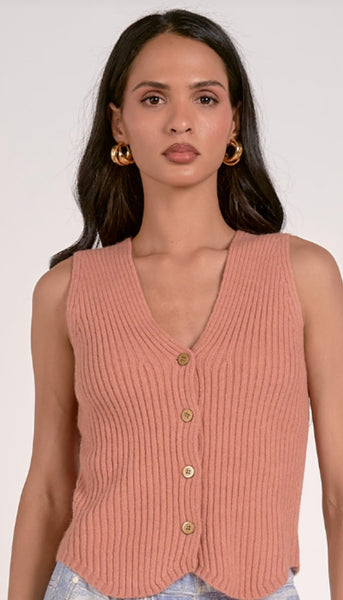 V Neck Button Vest