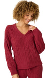 Long Sleeve Cozy Chenille Cable Knit