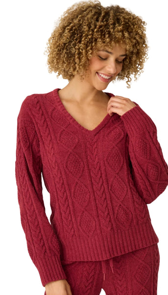 Long Sleeve Cozy Chenille Cable Knit