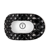 Large Flat Round Clip - Jet Black Quilt