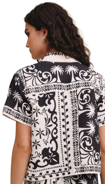 Bandana Short Sleeve Camp Shirt
