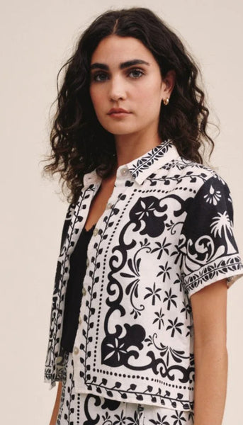 Bandana Short Sleeve Camp Shirt