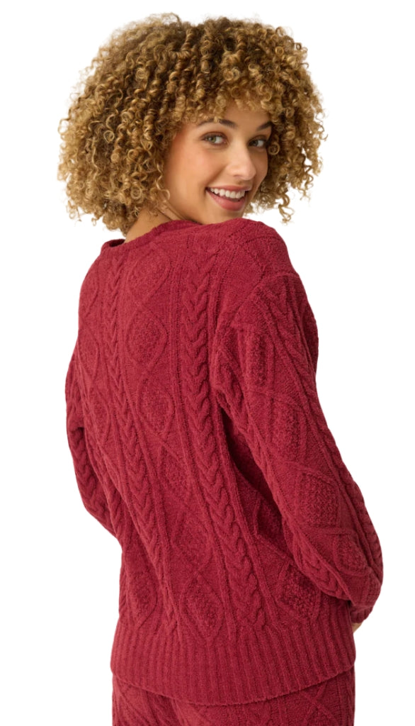 Long Sleeve Cozy Chenille Cable Knit