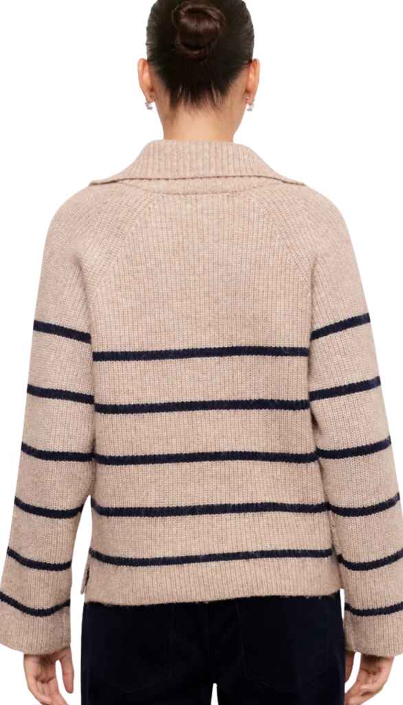 Stripe Half Zip Sweater