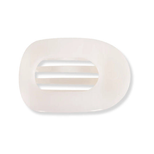 Large Flat Round Clip-Coconut White