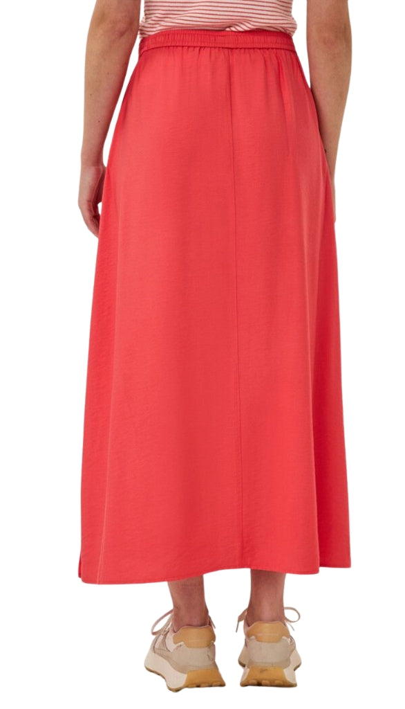 Crinkle Long Elastic Waist Skirt