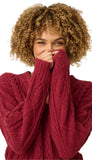 Long Sleeve Cozy Chenille Cable Knit