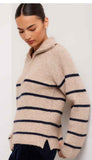 Stripe Half Zip Sweater