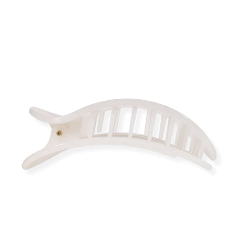 Large Flat Round Clip-Coconut White