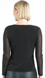 Mesh Sleeve Soft Knit Top