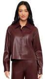 Faux Leather Button Up Shirt