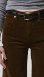 Lyra Wide Leg Crop In Corduroy - Manuka