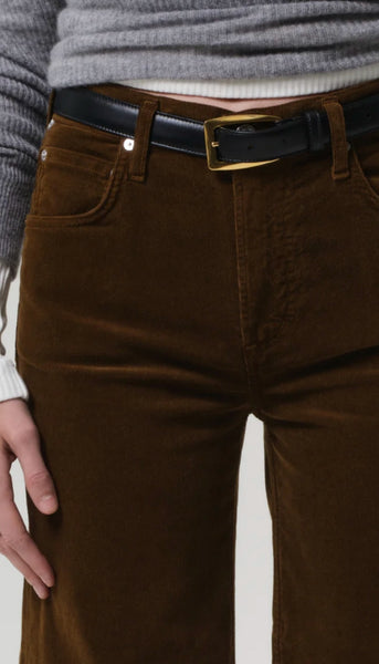 Lyra Wide Leg Crop In Corduroy - Manuka