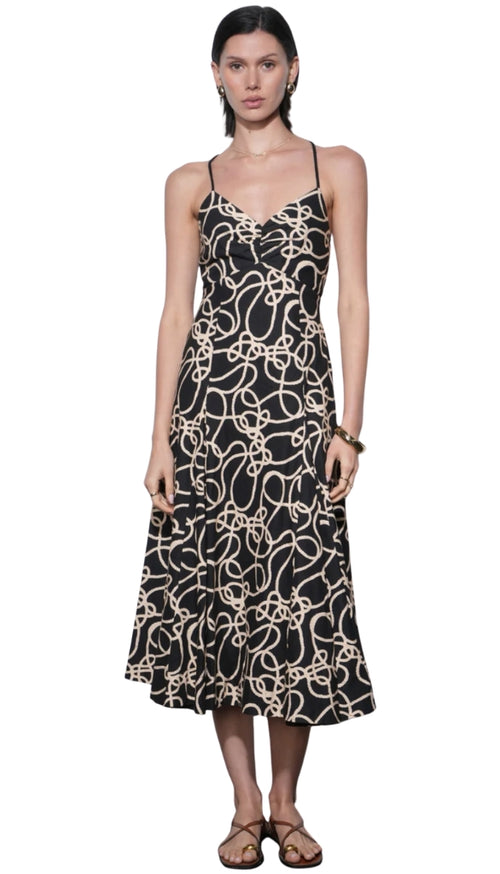 Tara Braided Strap Midi Dress