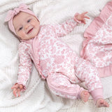 Pink Embroidered Zip Floral Romper 3-6M & 6-12M