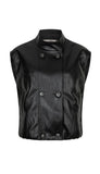 Double Breasted Leather Vest