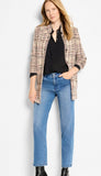 Stitchy Plaid Knit Blazer