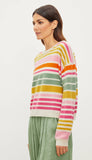 Anny Cashmere Stripe Crew Sweater