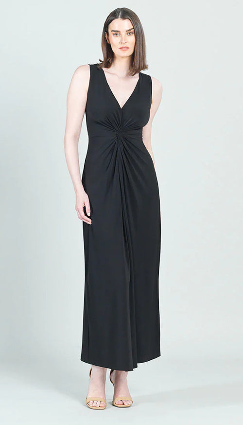 V-Neck Maxi with Twist Knot Front