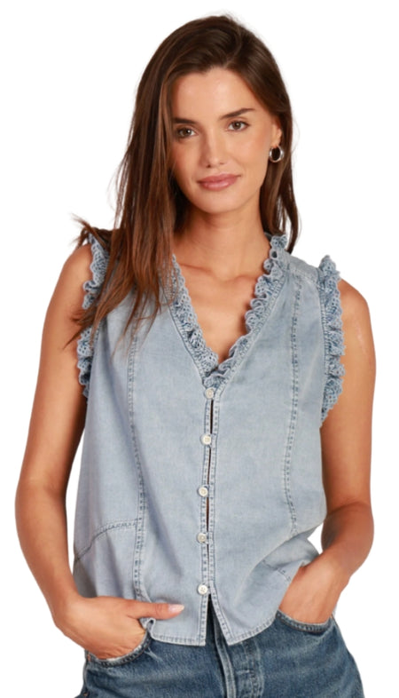 Cap Sleeve Shirt With Cuts