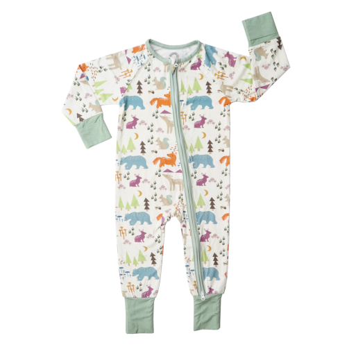 Forest Friends Convertible Footie Pajamas