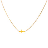 Faith - Small Sideways Cross - Gold