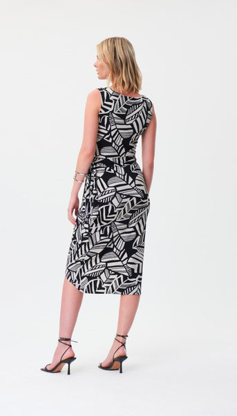 Tropical Print Knit Wrap Dress