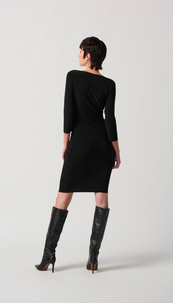 Three-Quarter Sleeve Wrap Dress