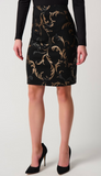 Foiled Heavy Knit Pull-On Pencil Skirt