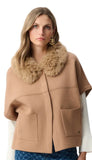 Sweater Jacket With Detchable Faux Fur