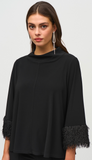 Silky Knit Trapeze Top with Novelty Cuffs