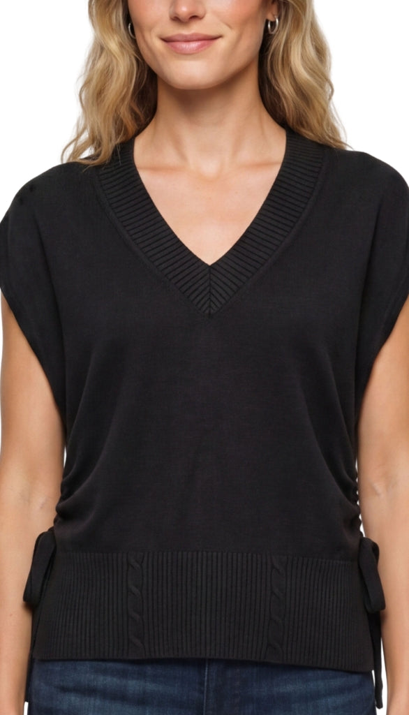 Vneck Dolman Popover Sweater with Tie