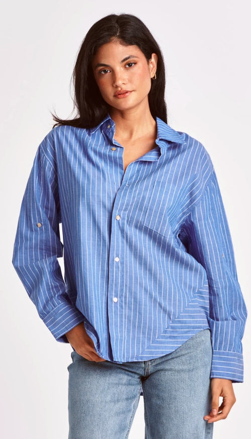 Lola Oversized Shirt French Bleu Stripe