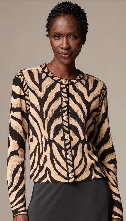 Animal Jacquard Cardigan