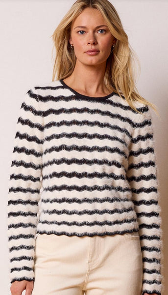 Cozy Waves Striped Sweater