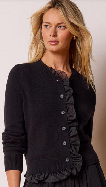 Mixed Media Ruffle Cardigan