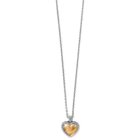 ★VINTAGE HOLLYWOOD★ Petit Two Heart Necklace Pretty Tough Bold Two Tone Heart Petite Necklace – Alapage