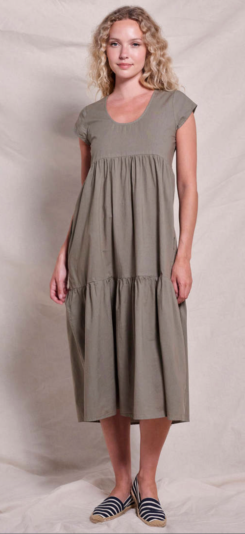 Tiered Cap Sleeve Dress