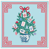 Mahjong Cocktail Napkin-Mahjong Topiary