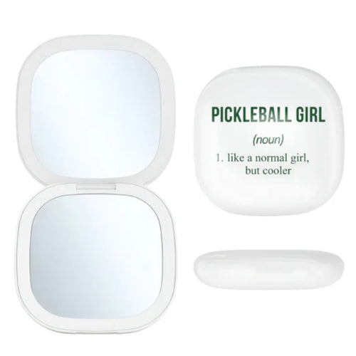 Led compact mirror-Pickleball girl