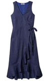 Coastalina Sleeveless Wrap Midi Dress
