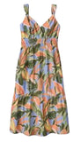 Beach Blooms Sleeve Midi Dress