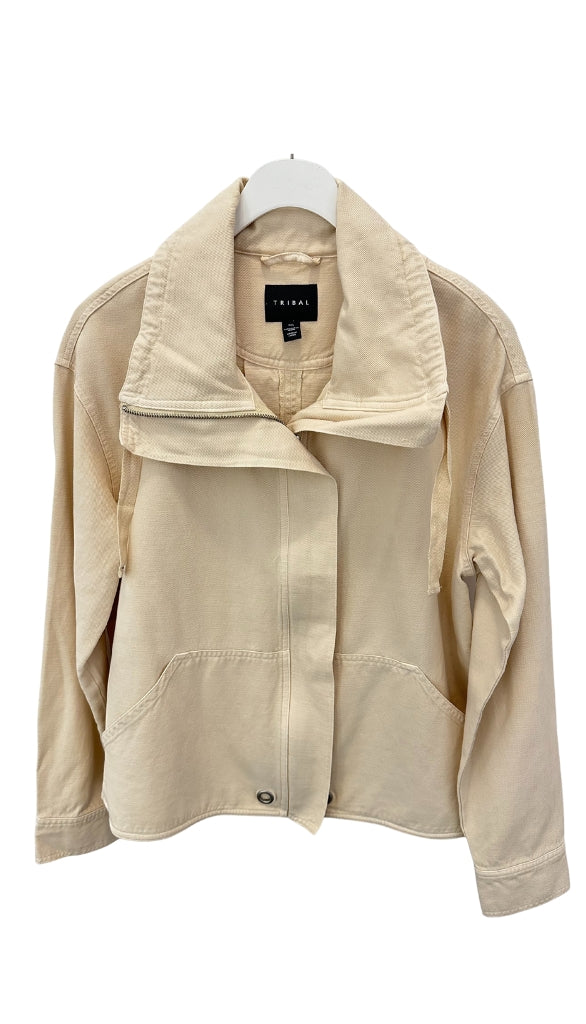 Button Front Jacket With Drawcord