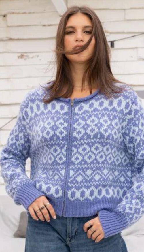 Esme Fair Isle Zip Cardigan