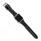 Sutton Braided Black Leather Watch Band