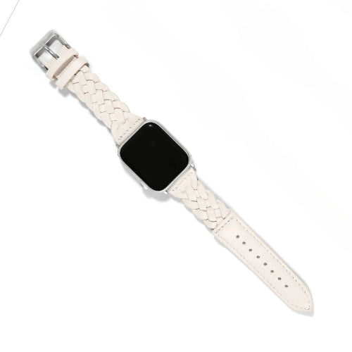 Sutton Braided Optic White Leather Band