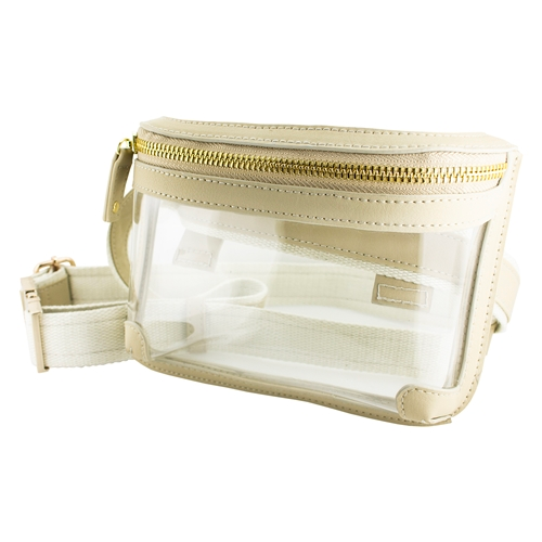 Belt Bag - Clear PVC - Tan Accents